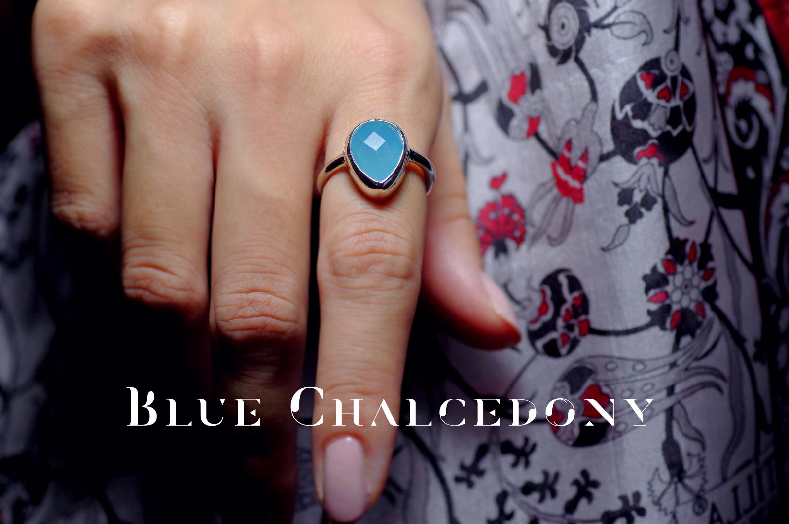 New『Chalcedony』世界でひとつの天然石リングsv925 + ロジウム