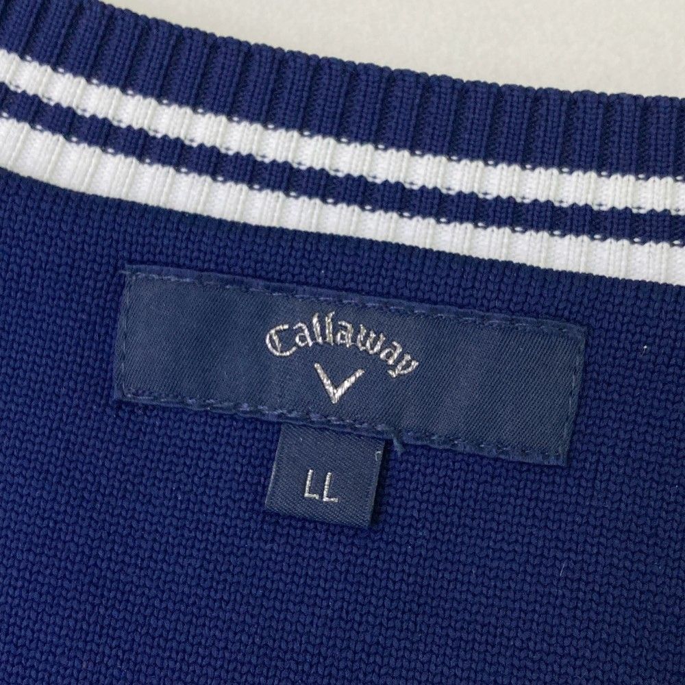 サイズ：LL CALLAWAY キャロウェイ  長袖 ニットセーター  ネイビー系 [240101473877] ゴルフウェア メンズ ストスト サイズ：LL CALLAWAY キャロウェイ 長袖 ニットセーター