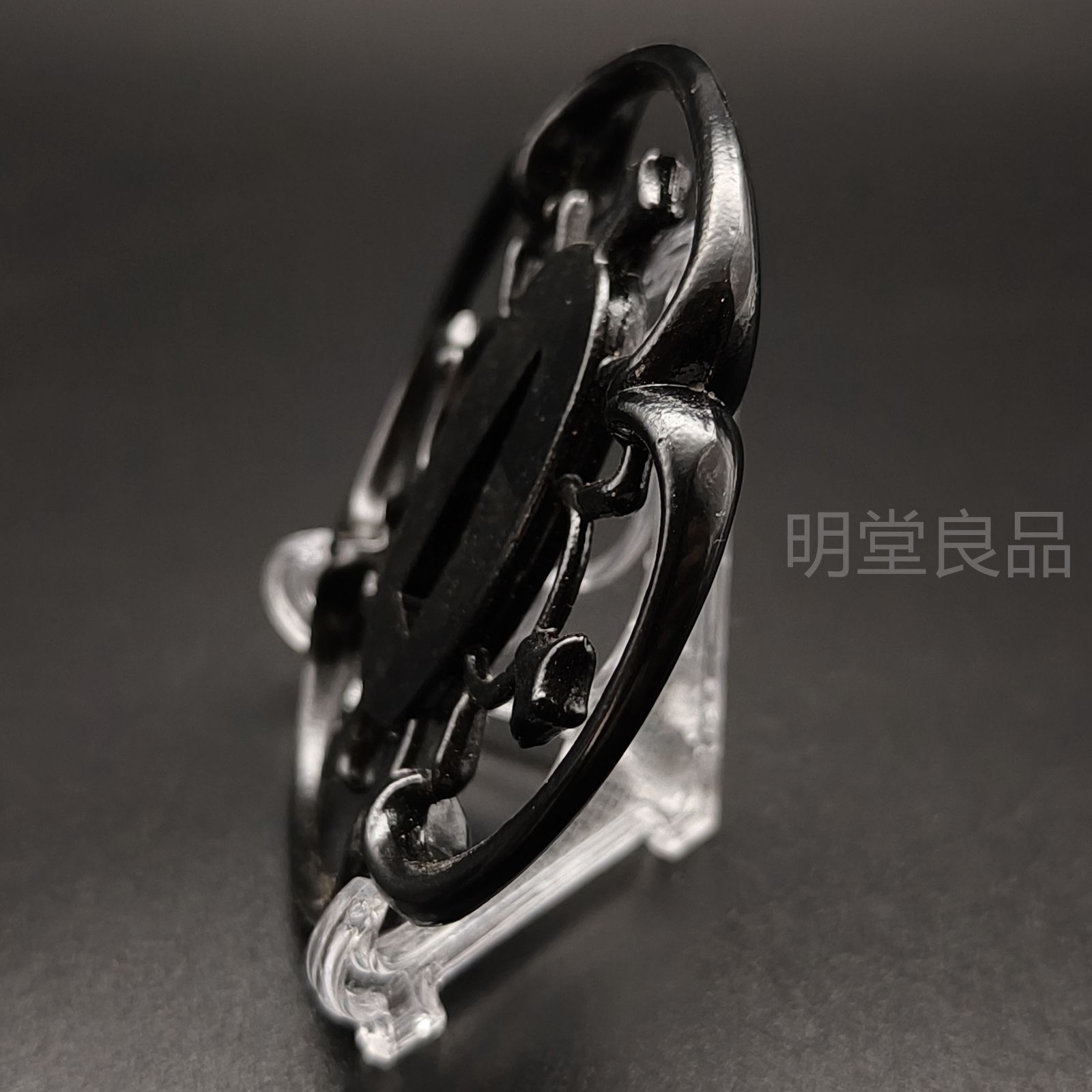 BK098 日本刀装具 刀鍔 木瓜の図 透し 鉄地 透 鍔 刀剣美術 重量