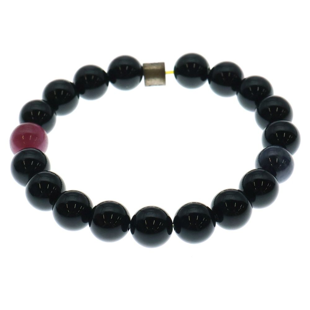 Travis Walker トラヴィスワーカー STONE WITH TW LOGO RING BRACELET ルビーサファイア付 ロゴリング オニキス ストーンブレスレット ブラック