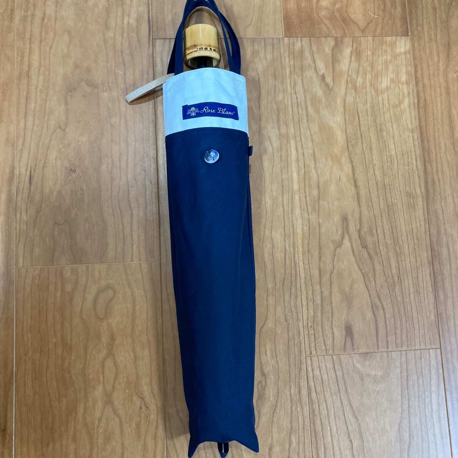 芦屋ロサブラン 3段折りたたみ 日傘 晴雨兼用 ロサブラン RoseBlanc 完全遮光 ネイビー 傘袋付き ロサブラン