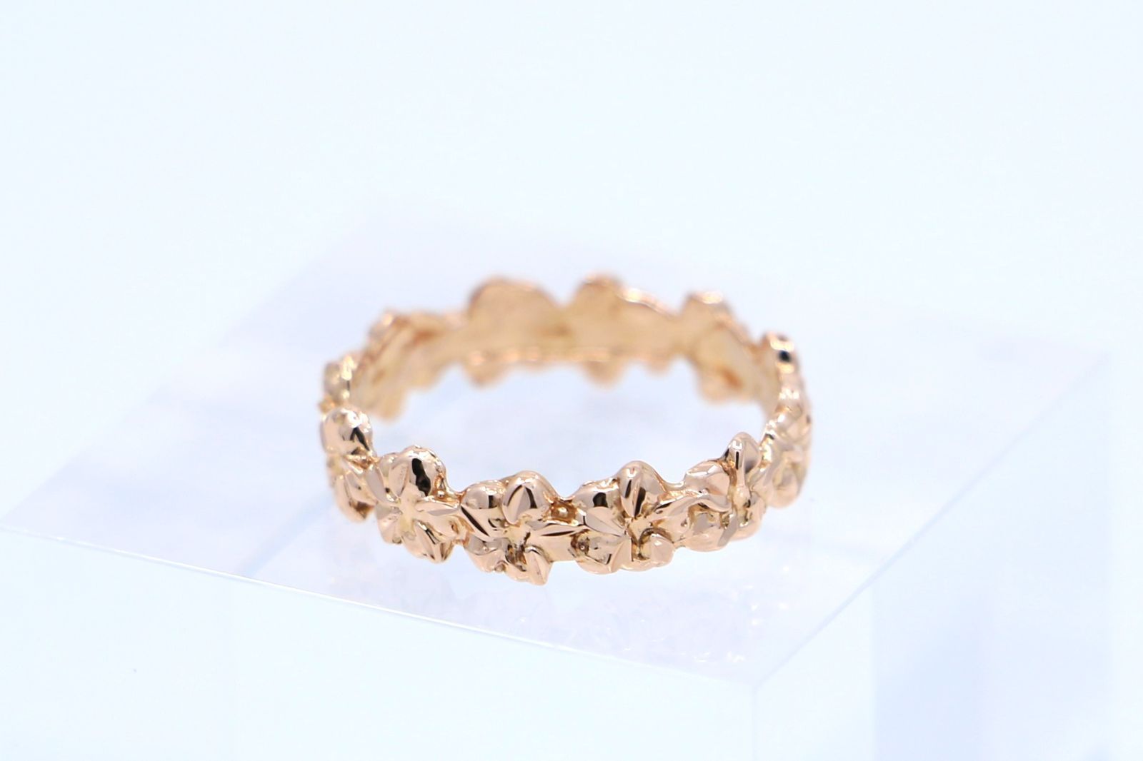 14K プルメリア リング ピンクゴールド ハワイアンジュエリー ハワジュ