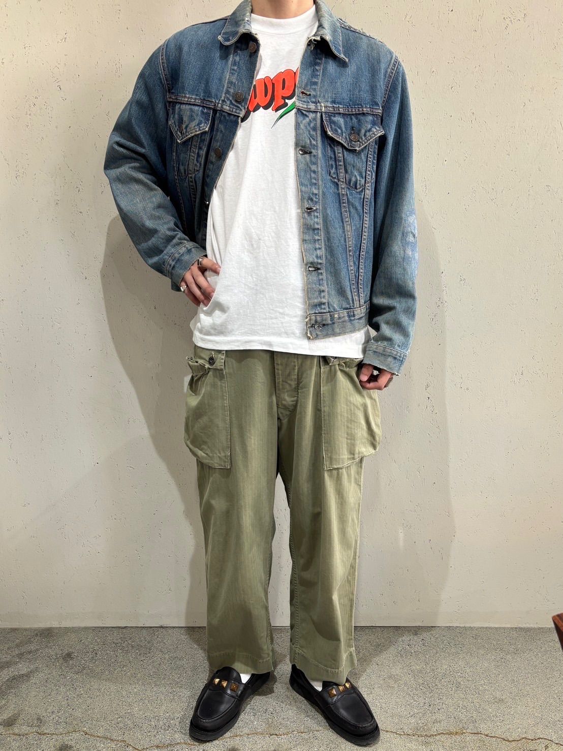レア　A BATHING APE モンキーパンツ M44 日本製 40'S WWⅡ USMC P-44 HBT TROUSERS MONKEY PANTS W36 40年代