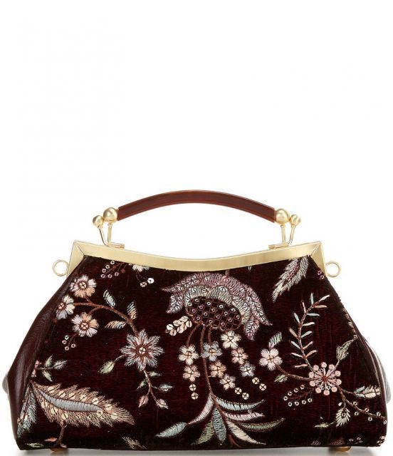 【送料無料】 パトリシアナシュ レディース ショルダーバッグ バッグ Kelmscott Frame Statement Handle Crossbody Bag Burgundy
