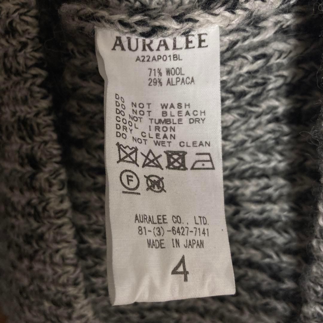 【美品】オーラリー　ジップタートル　ニット　ウール　アルパカ　サイズ4 美品】オーラリー ジップタートル ニット ウール アルパカ