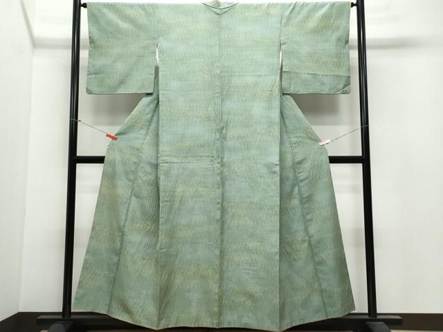 平和屋着物▽上質な紬 単衣 吉祥花文 正絹 逸品 DAAV9703sf