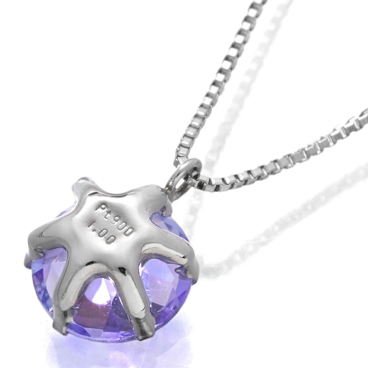 1粒ペンダントネックレス タンザナイト 1.0ct Pt900 中古 プレラブド  