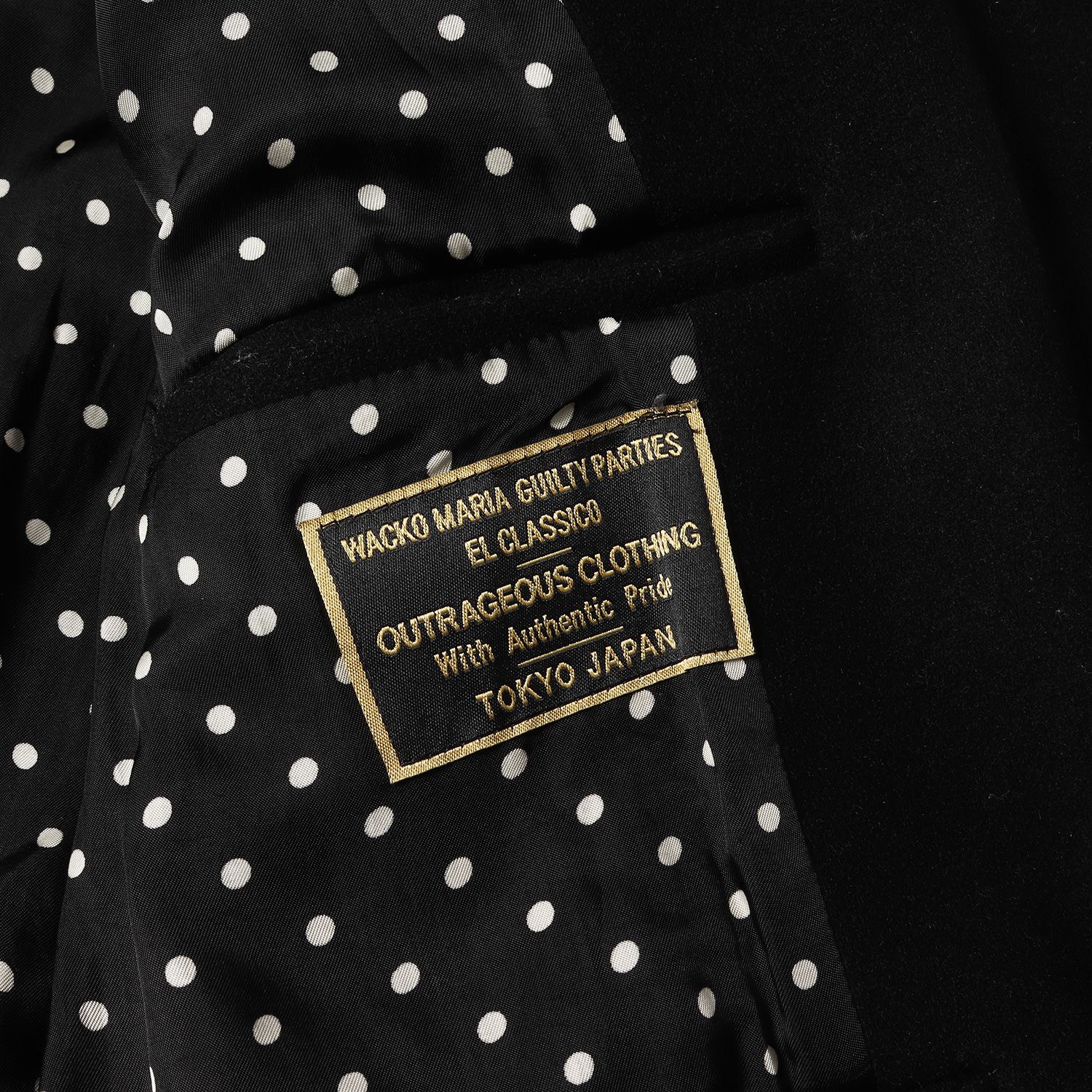 WACKO MARIA ワコマリア コート ブラック 黒 サイズ:S | 裏地ドット柄