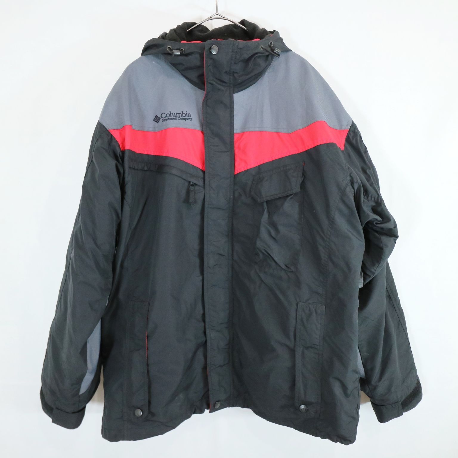 Columbia コロンビア マウンテンパーカー ナイロンジャケット アウトドア キャンプ 防寒 防水 黒×赤 ( メンズ L ) 中古 古着  M8317 - メルカリShops