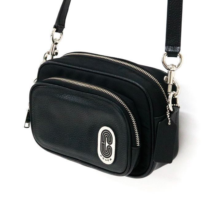 コーチ COACH カメラバッグ レザー ナイロン パッチ 91065