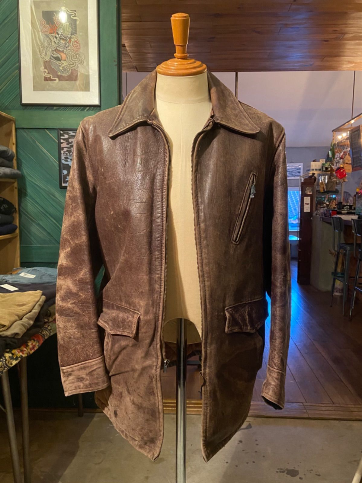 「GENUINE HORSEHIDE FRONT QUARTER」40~50's レザージャケット