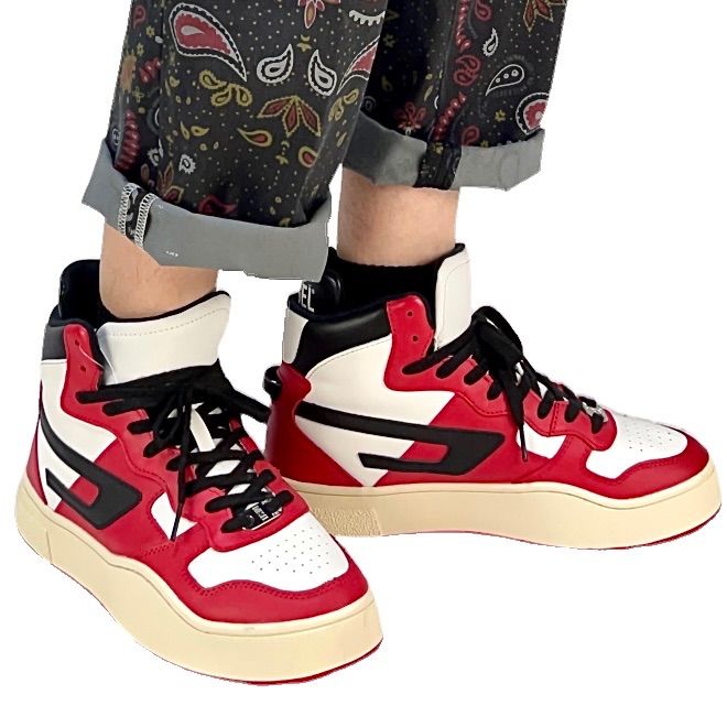 DIESEL ディーゼル 白赤黒 AJ1 シカゴカラー レザー ハイカット DIESEL ディーゼル 白赤黒 AJ1 シカゴカラー レザー ハイカット