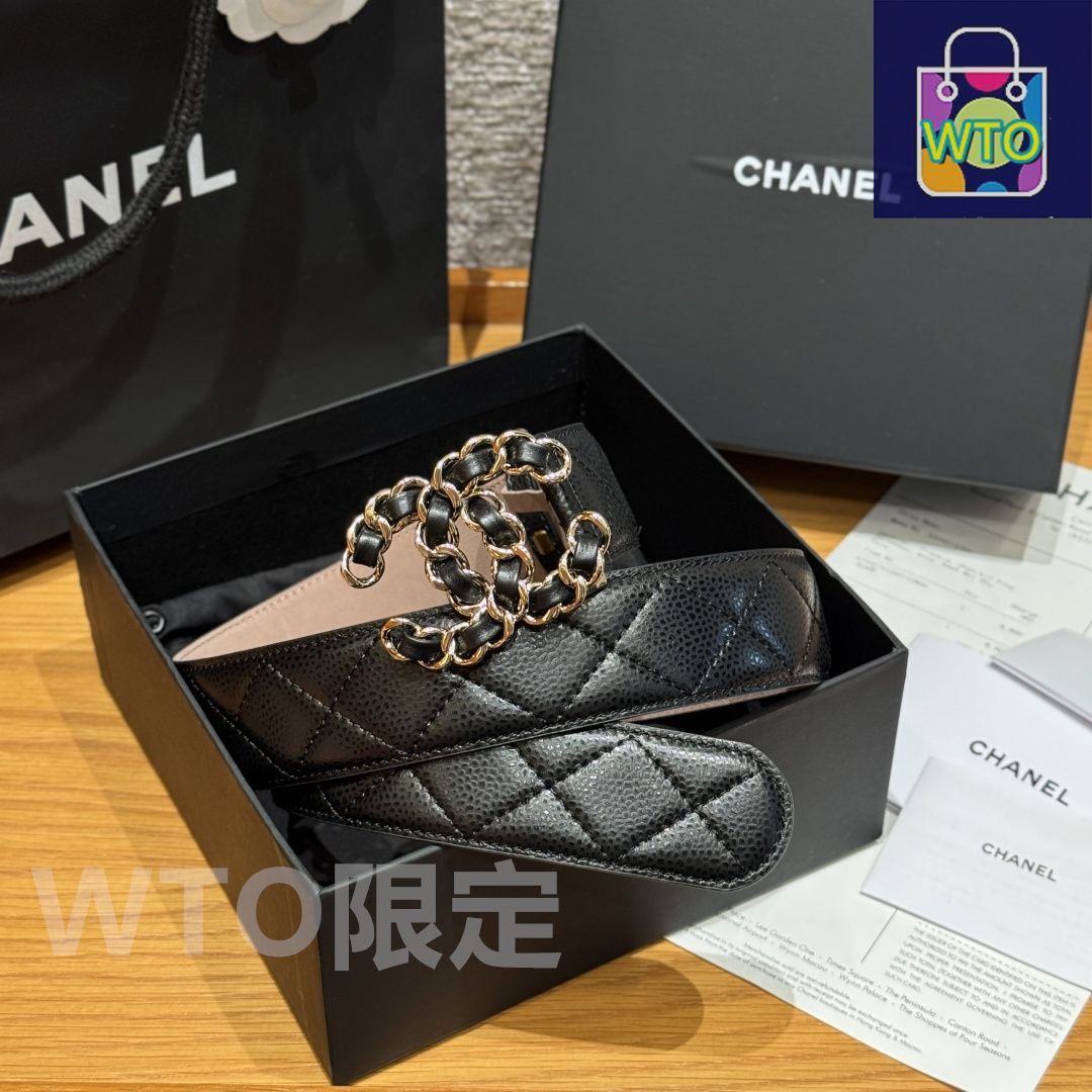 LOEWE ロエベ Lモチーフ ブラック レザー ゴールドバックルベルト