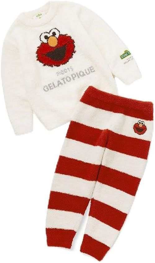 ジェラートピケ キッズアンドベイビー gelato pique Kids＆Baby SESAME STREET KIDS ジャガードプルオーバー-ロングパンツセット ジェラピケ レッド N38