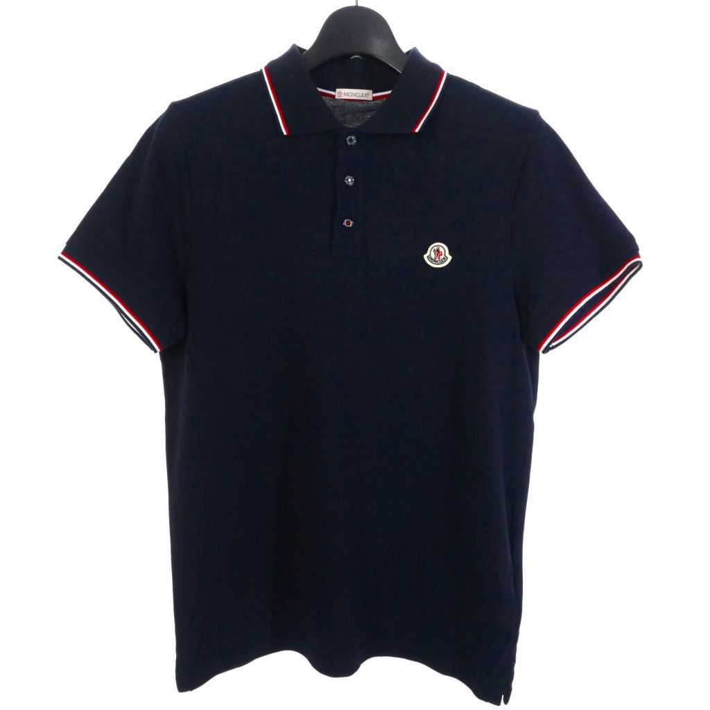 MONCLER - MONCLER(モンクレール) 半袖ポロシャツ サイズM美品  MAGLIA POLO MANICA CORTA F20918A71100 黒×白 20年 MONCLER - MONCLER(モンクレール) 半袖ポロシャツ サイズM美品