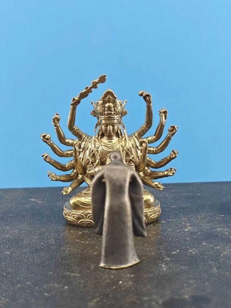 大学生 割引 細工 銅 仏教美術 装飾品 置物 禅意茶道 玄奘参詣準提菩薩仏像 工芸品