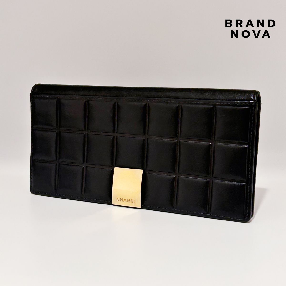 セール‼️CHANEL　シャネルチョコバー長財布　二つ折り　ブラック