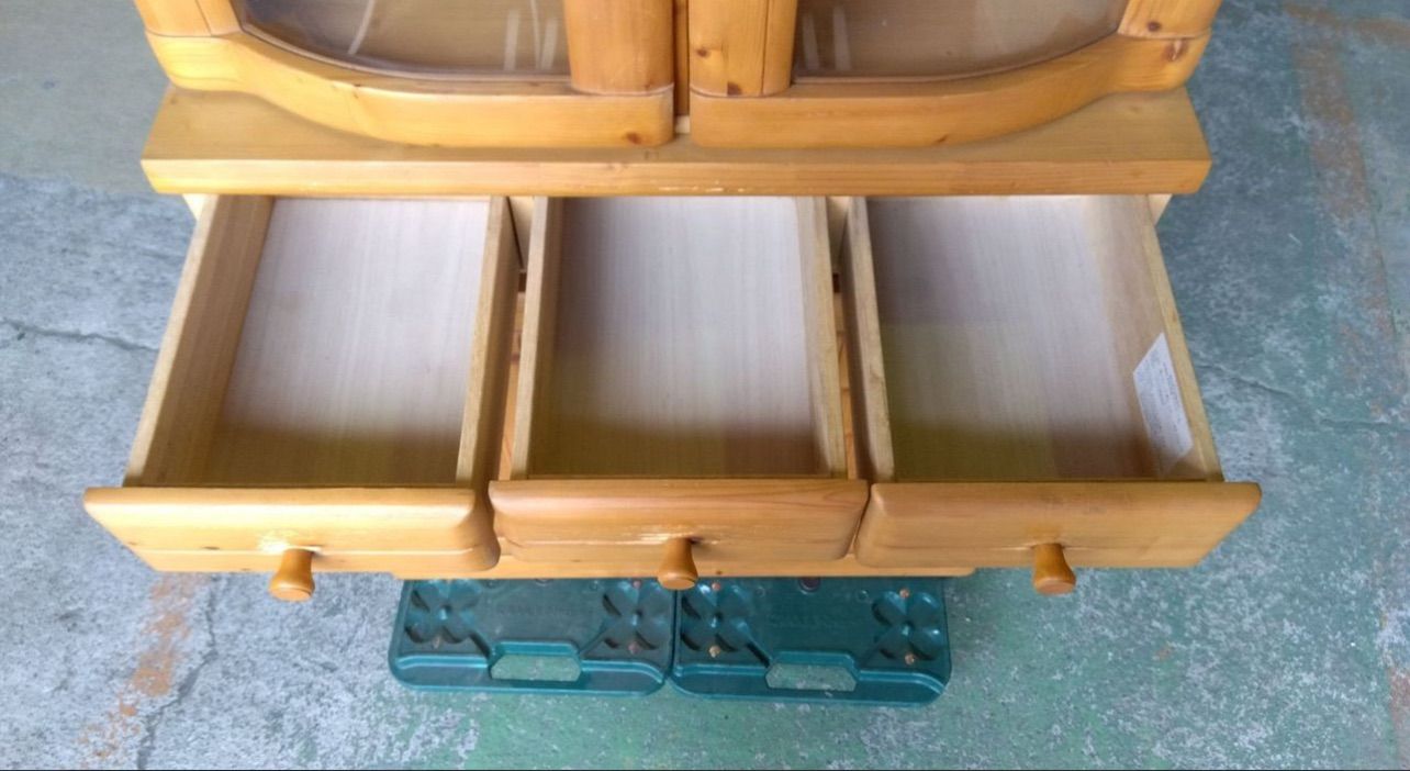 キッチン収納 木製食器棚 キッチンボード 高さ195cm 幅82cm