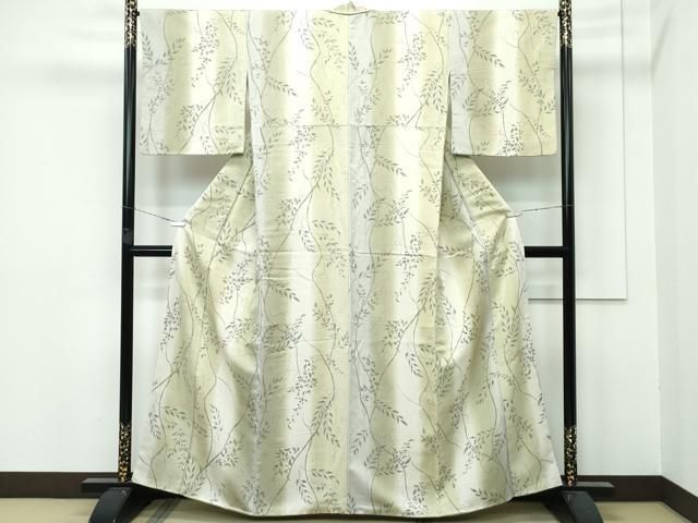 平和屋着物■極上　ファッションデザイナー　HIROKO KOSHINO　コシノヒロコ　小紋　紬地　枝葉文　金彩　逸品　CZAA3135s5 平和屋着物□極上 ファッションデザイナー HIROKO KOSHINO