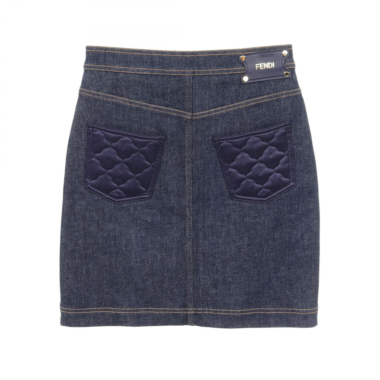 フェンディ FENDI スカート ネイビー コットン スカート レディース Used A