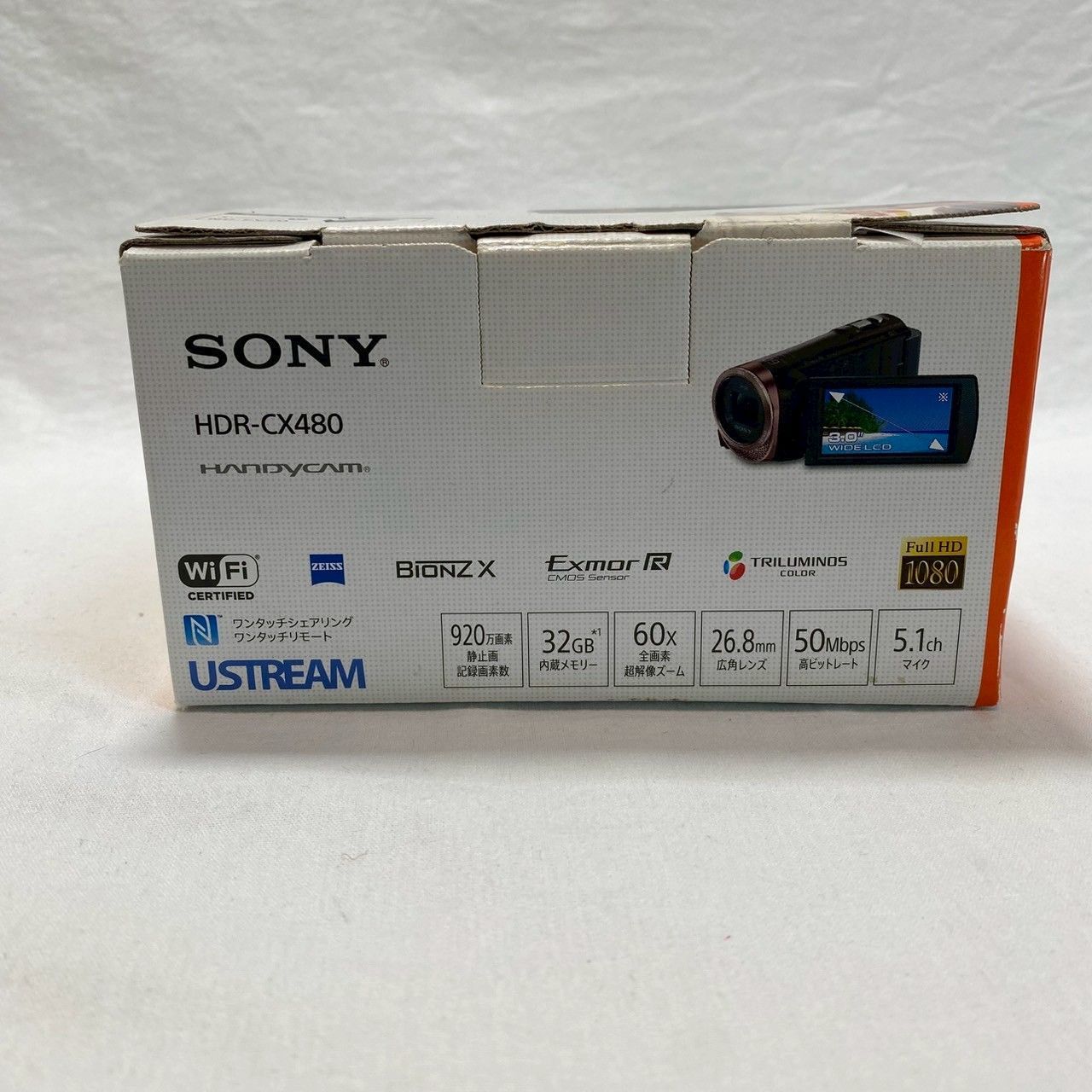 SONY|ハンディカム|HDR-CX480|ブラック|本体|バッテリー|元箱|保証書|動作 済み|No.3390