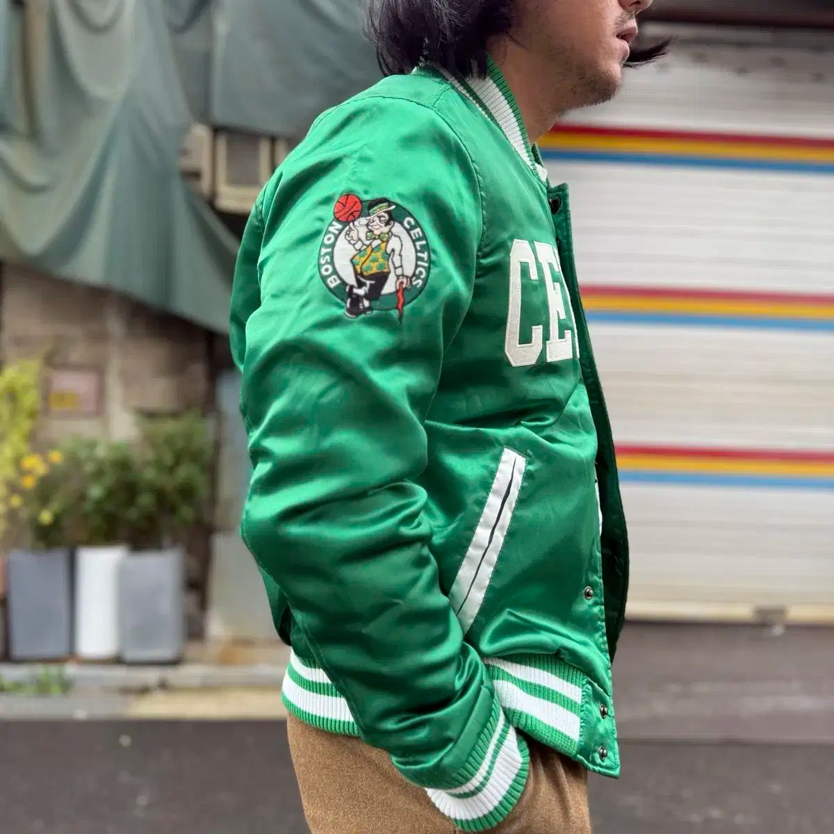 NBA セルティックス レタリング サテン バサティ ジャケット L USTAUSTRALIA_COM_AU
