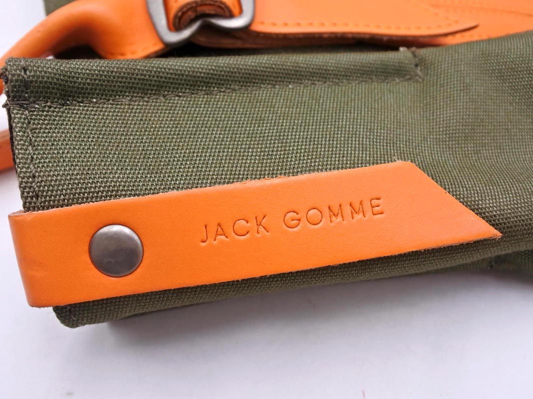 JACK GOMME（ジャックゴム） トートバッグ カーキ×オレンジ タグ付き JACK GOMME（ジャックゴム） トートバッグ カーキ×オレンジ タグ