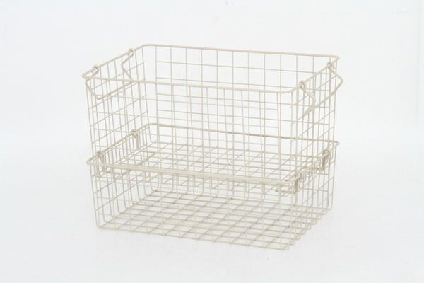 クーポン配布中-スーパー 対象 まとめ スタッキングワイヤーバスケット ＷＨ ３７ｘ２６ｘ１２ ×6セット SKLAD-KIRPICHA_RU