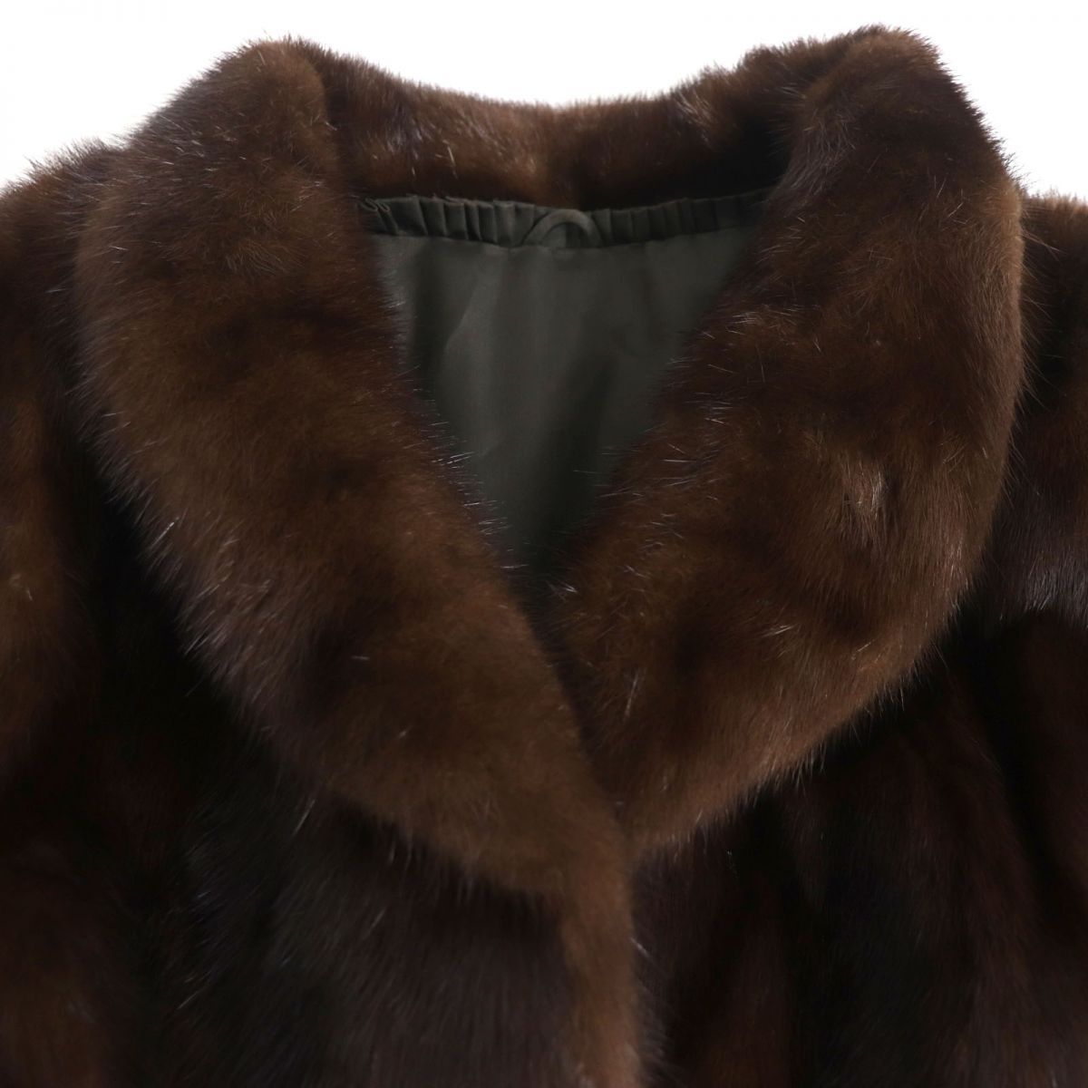 毛並み極美品▼SAGA MINK サガミンク 本毛皮コート ブラウン 大きいサイズ15号 毛質艶やか・柔らか◎