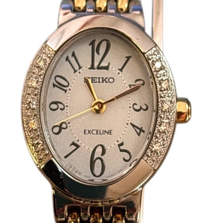 SEIKO エクセリーヌ V117-0AV0 ソーラー ダイヤ純正ベルト
