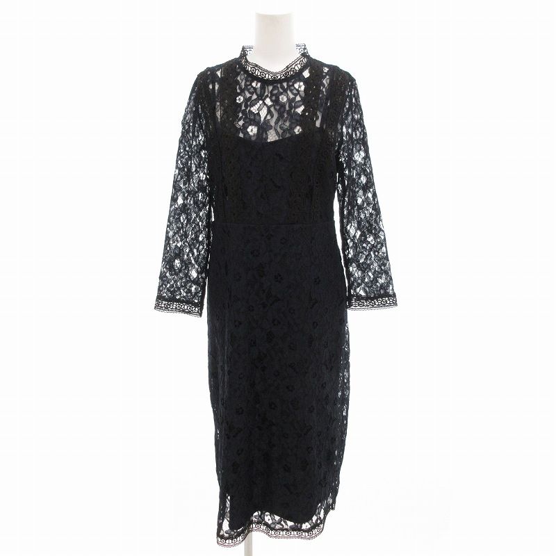 ザラ ベーシック ZARA BASIC ワンピース 総レース 長袖 ロング L