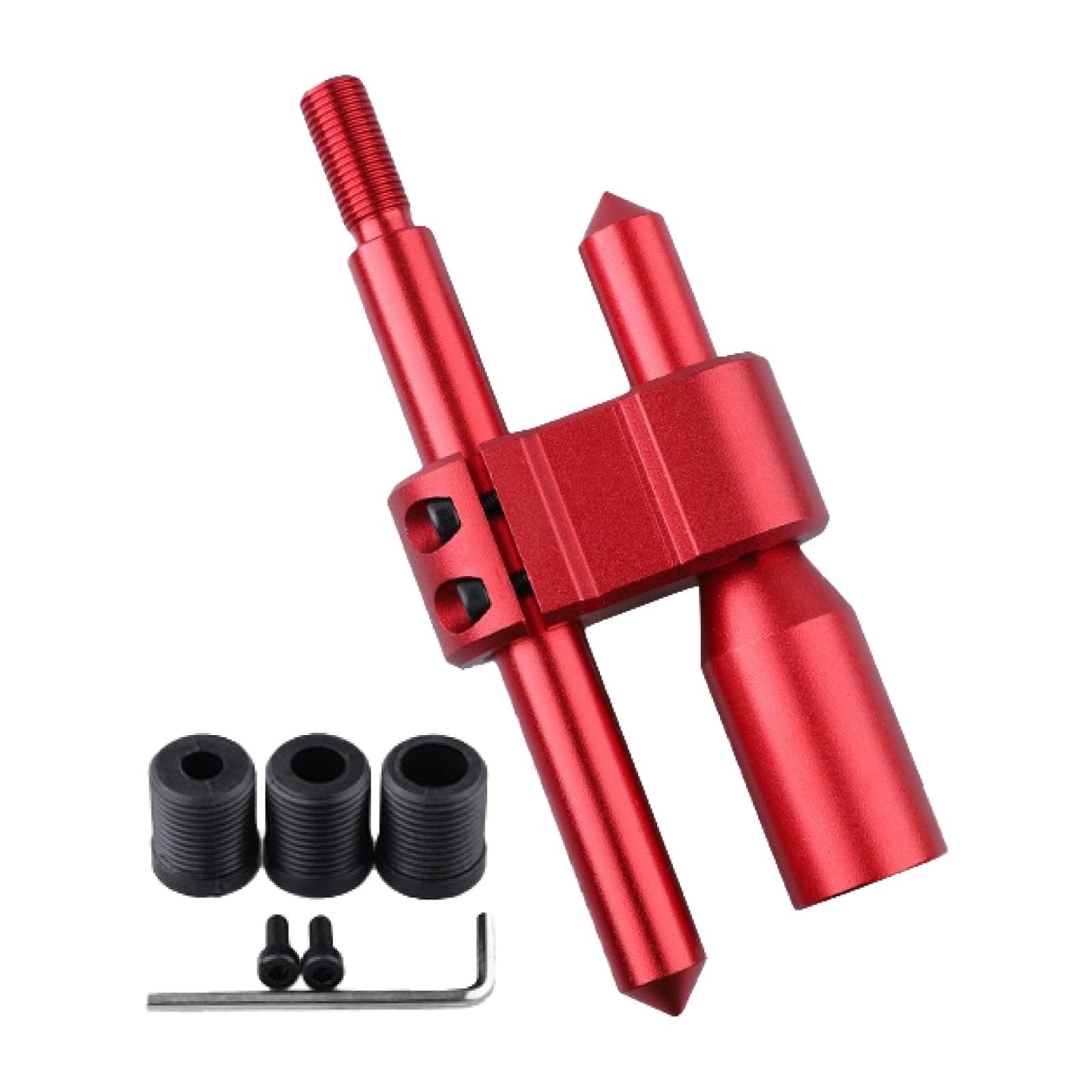 KeiSquare 延長シフトノブ エクステンション ドリフト 汎用 変換 高さ調整 MT車 カスタムカー アダプター M12×1.25 M18×1.5 (レッド, M12) [レッド] [M12]