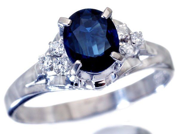 鮮やかブルー 良質天然ブルーサファイア1.01ct＆ダイヤモンド0.08ct