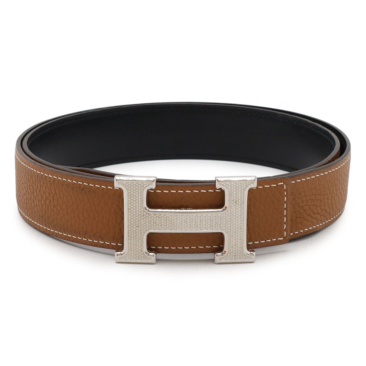 HERMES エルメス Hギヨシェ Hベルト リバーシブル レザー