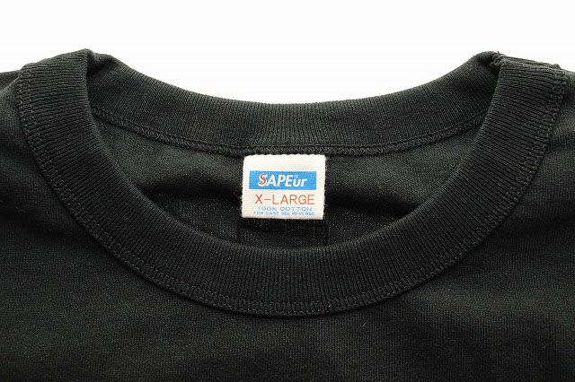 SAPEur 24AW OVAL LOGO L/S BLACK XL サプール ロゴ ロンT 長袖 