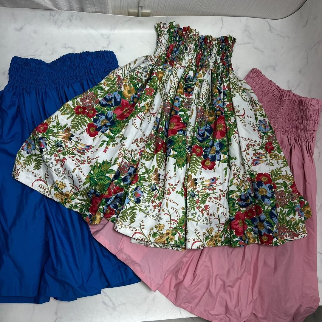 美品 パウスカート3枚セット 練習用 フラダンス フリーサイズ B1320