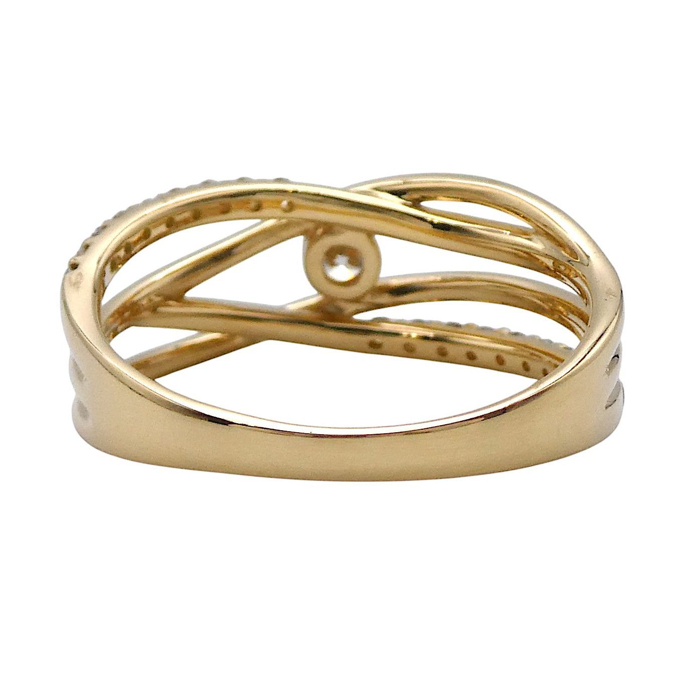 リング K18 ダイヤモンド0.26ct 4連風 11号