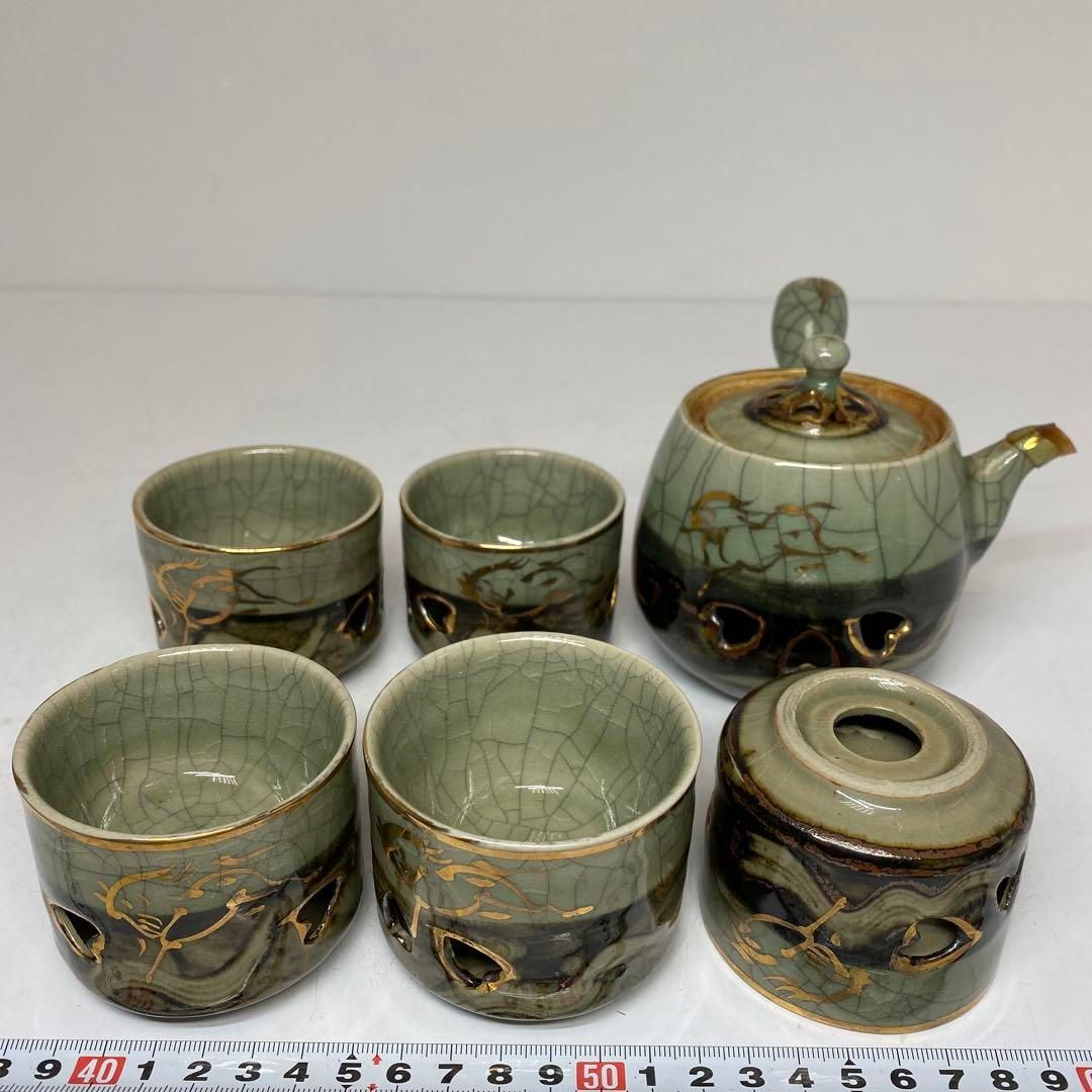 相馬焼 煎茶器セット 直径7|13.5cm東H6-0114④