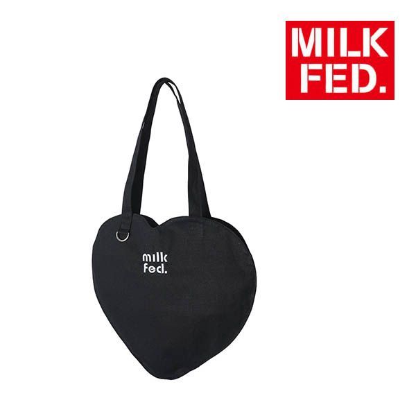 milk ハート型トートバッグ 黒