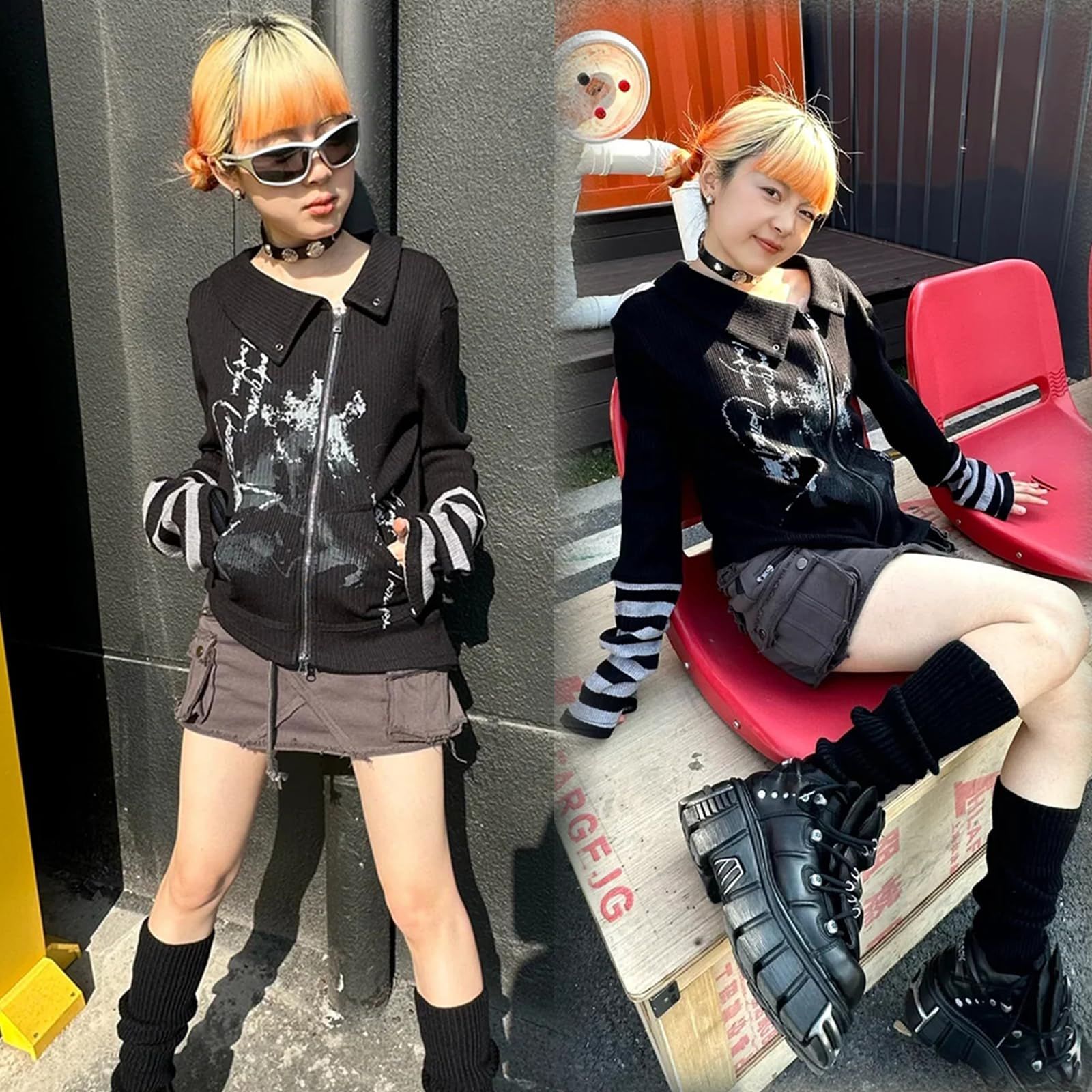 【y2k】00s サブカル グランジ ギャル 地雷 原宿系 パンク 韓国 Amazon.co.jp: [§Bg3] Y2K サブカル地雷 サブカル系 服