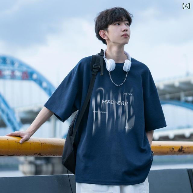 [M]メンズ ファッション 服 オシャレ シンプル 大人 かっこいい 大きいサイズ ストリート 紳士服 冷感 半袖 夏 薄手 ゆったり T シャツ