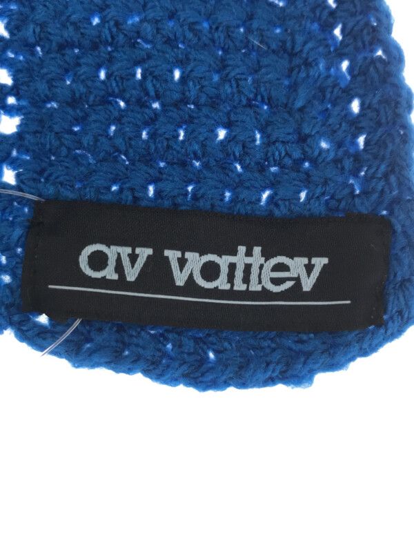 AV VATTEV エーブイヴァッテフ 22AW フリンジニットストール ブルー