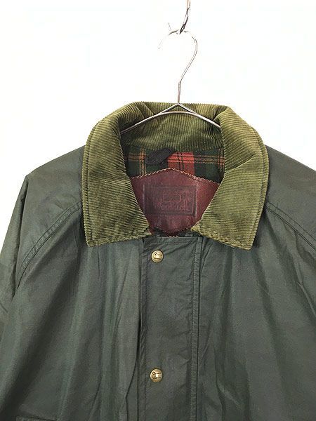 古着 80s USA製 WoolRich 裏地チェック 比翼 オイルド コーティング