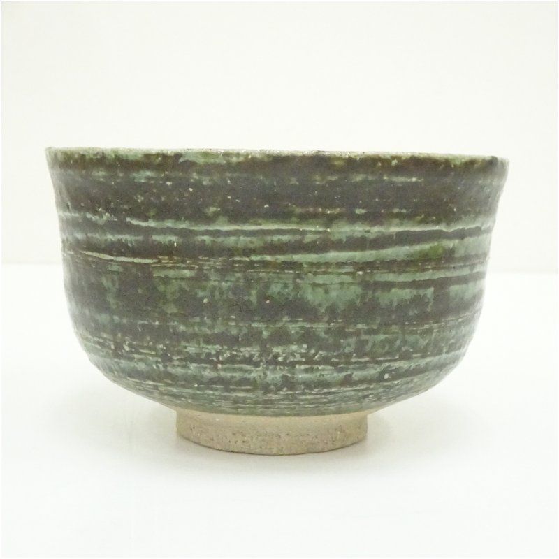 信楽焼 寺垣外窯 杉本貞光造 織部茶碗（共箱） 茶道 抹茶