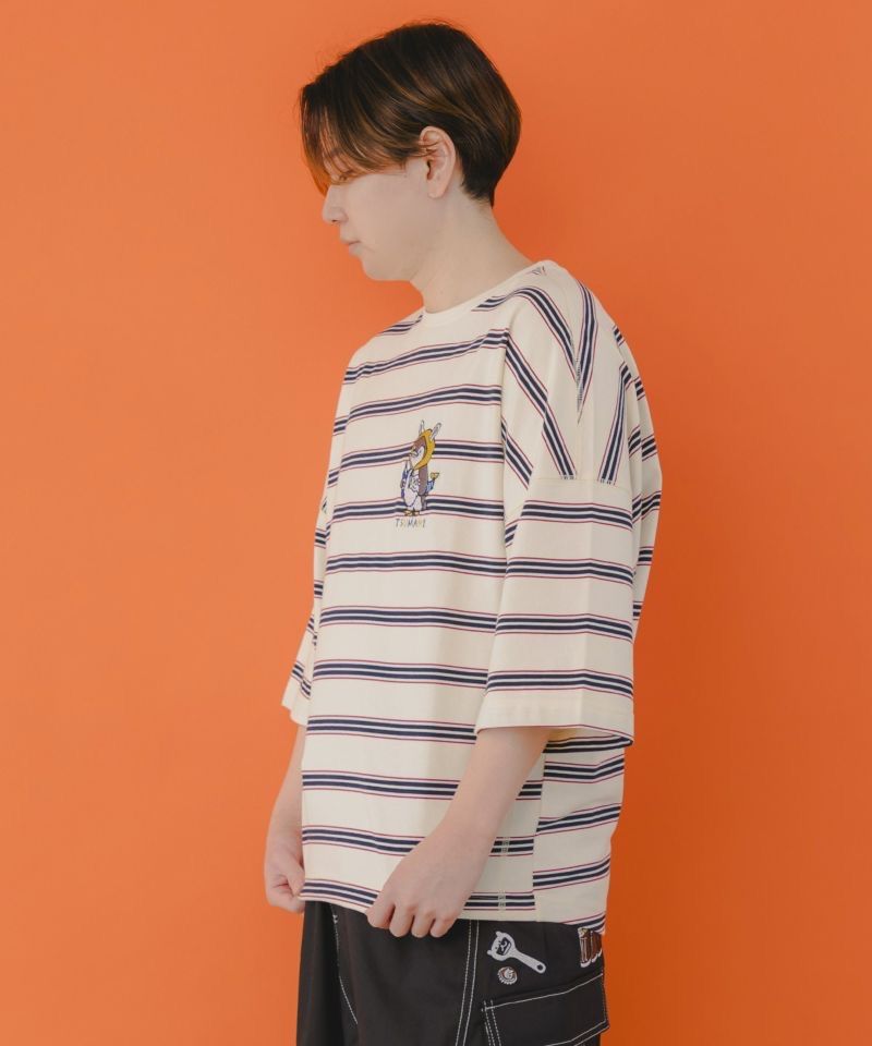 ScoLar - ScoLar Parity ペン五郎刺繍ボーダーロングスリーブTシャツ ScoLar Parity（スカラーパリティ）ペン五郎刺繍ボーダーロング
