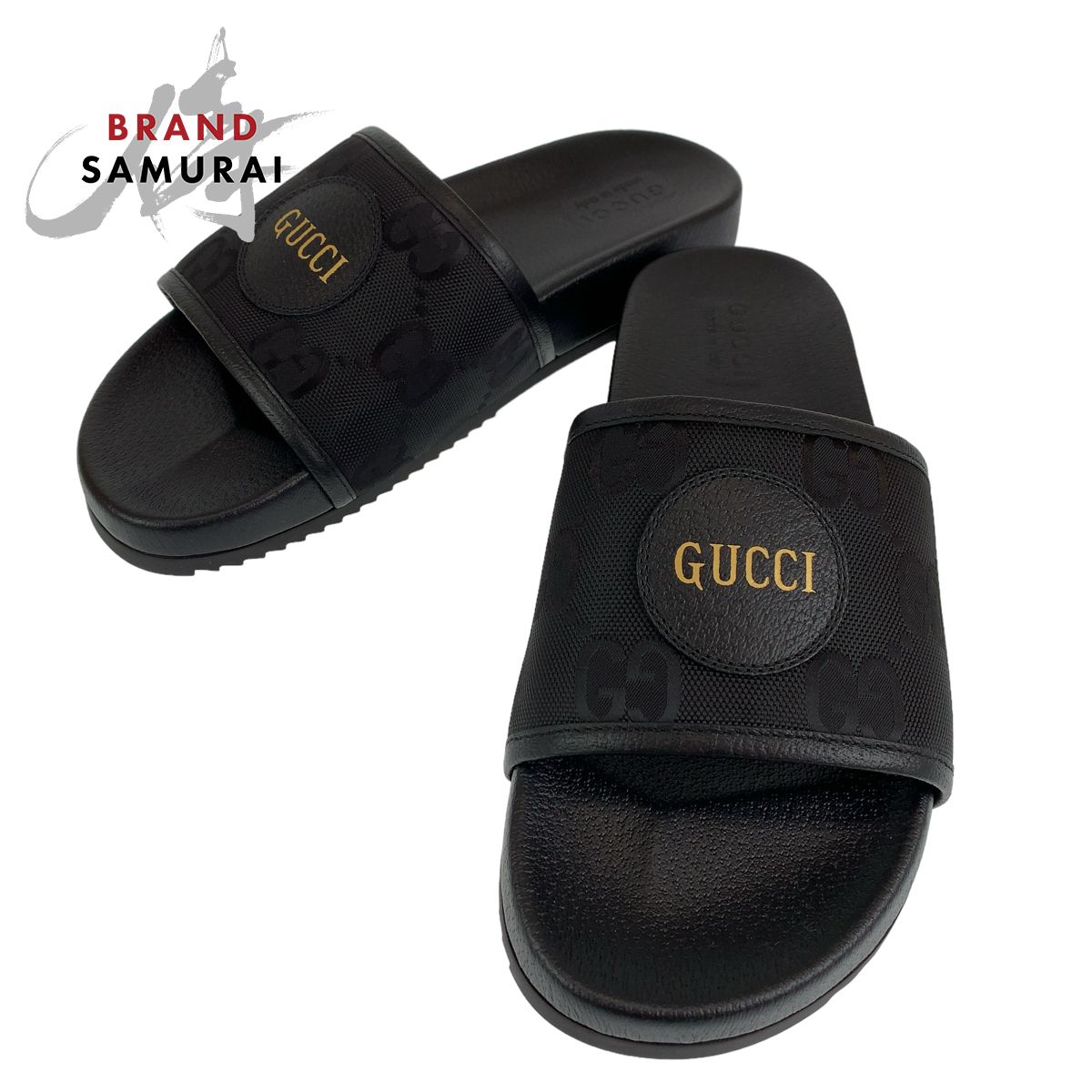 新品未使用 GUCCI グッチ GG柄 スライドサンダル ブラック 黒 PVC