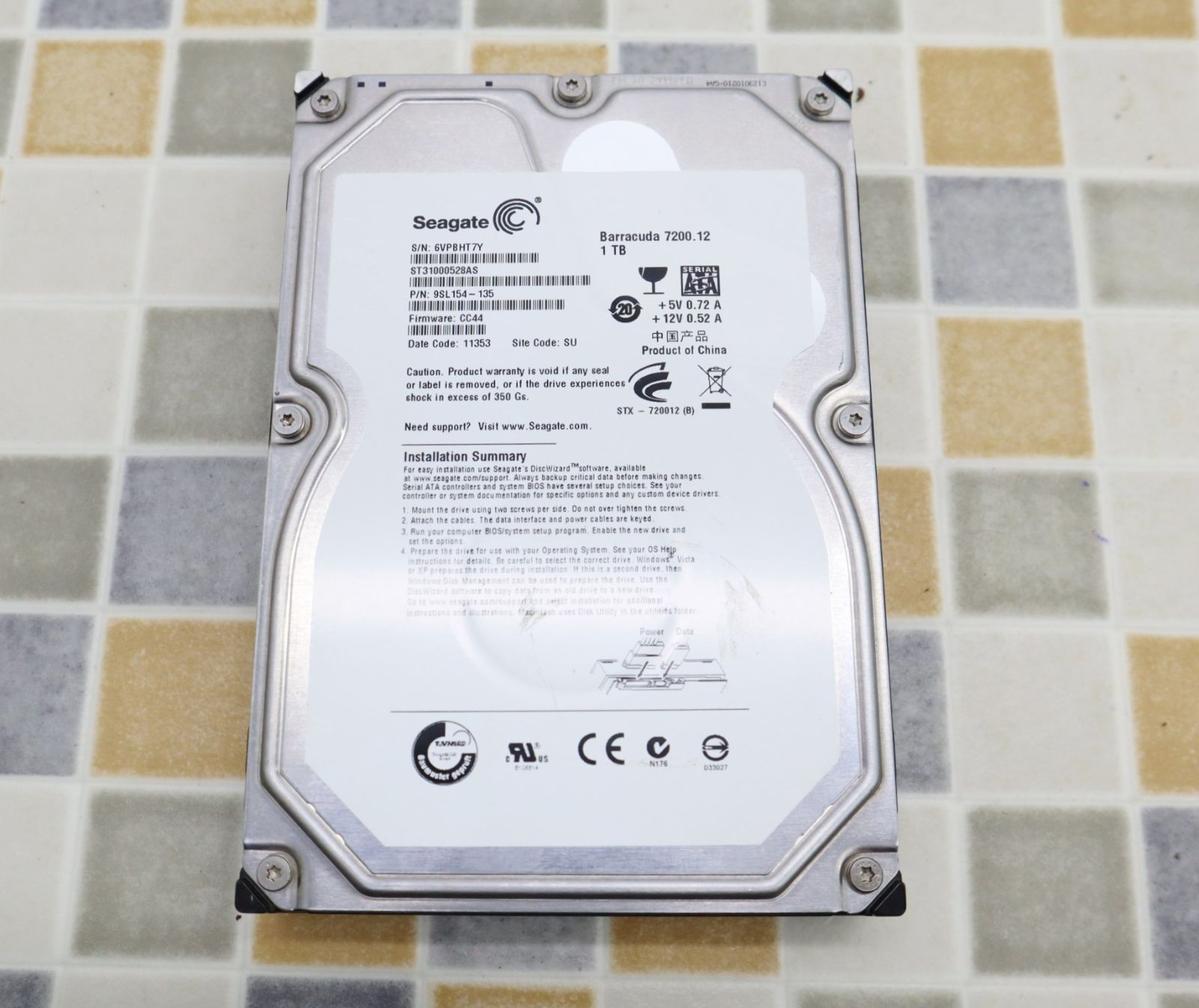 seagate HDD 3.5インチ 1tb 1000gb ジャンク - 内蔵型ハードディスク