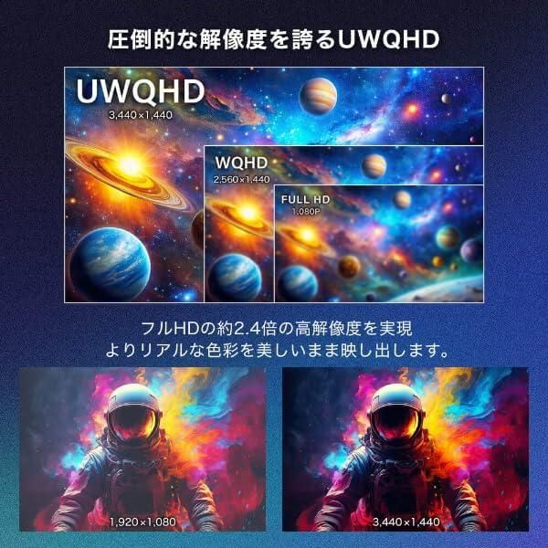 MAXZEN ゲーミングモニター モニター 34インチ 180Hz WQHD 1440P 1ms