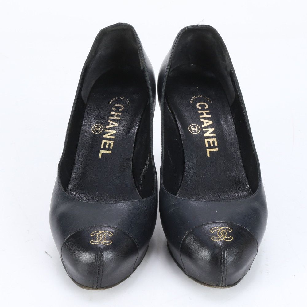 CHANEL シャネル パンプス ココマーク レザー ブラック 36 1/2 黒 CHANEL - シャネル CHANEL ココマーク パンプス 靴 レザー