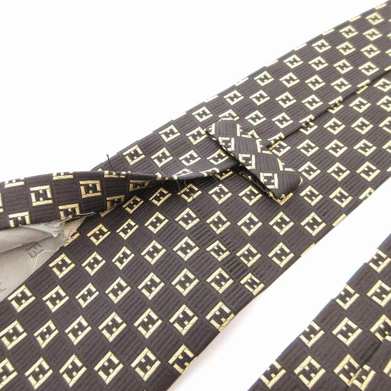 フェンディ FENDI ネクタイ シルク ロゴ FF ズッカ柄 モノグラム フェンディ FENDI ネクタイ シルク ロゴ FF ズッカ柄 モノグラム